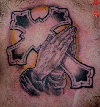 Praying Hands Tattoos on Cross With Praying Hands Tattoo   Flickr   Photo Sharing