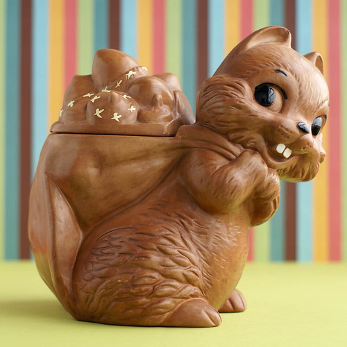 Vintage Squirrel Cookie Jar by plaidponyvintage