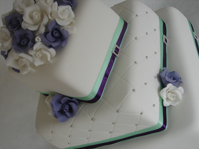 Purple and Green wedding cake