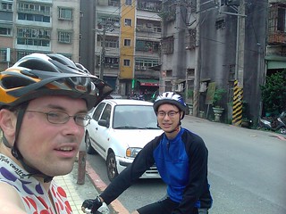 Genghiz and I after tackling Shiding road hill