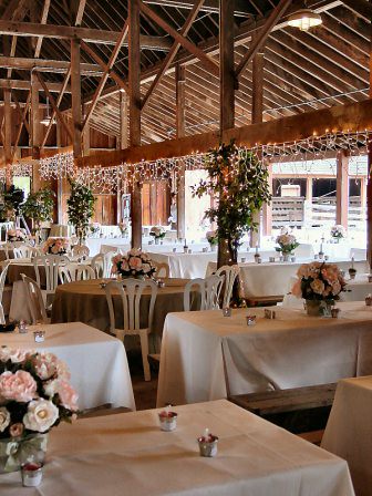 additional photo of wedding reception decorations Round tables and chairs 