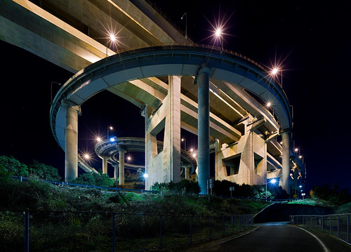 無料写真素材|建築物・町並み|道路・道|夜景|風景日本|高速道路