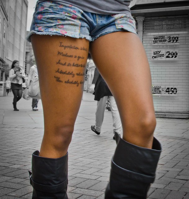 Quote Tattoos On Thigh for Women