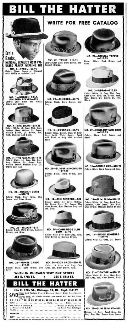 Bill the Hatter Advertisement - Ebony Magazine, November, 1959