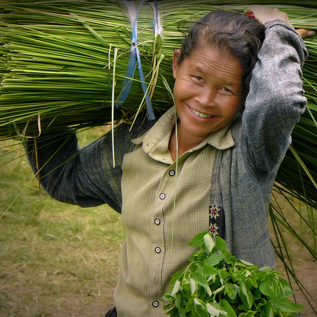 Friendly Lao woman at work
