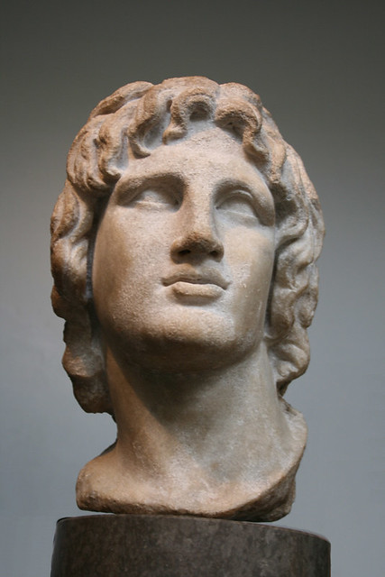 Alexander the Great, marble head of 2nd-1st C. BC