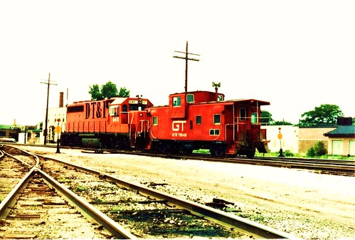 A southbound Grand Trunk Western caboose hop departing the former GTW Elsdon Yard site. Chicago Illinois. June 1984. by Eddie from Chicago