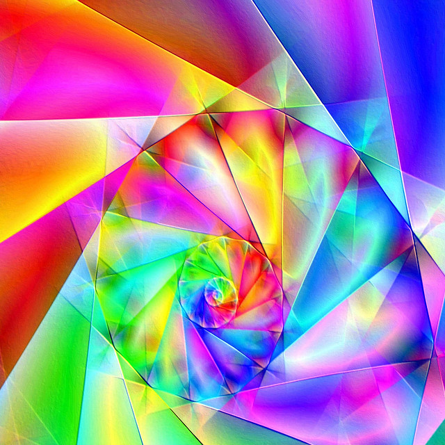 Coloured fractal spiral