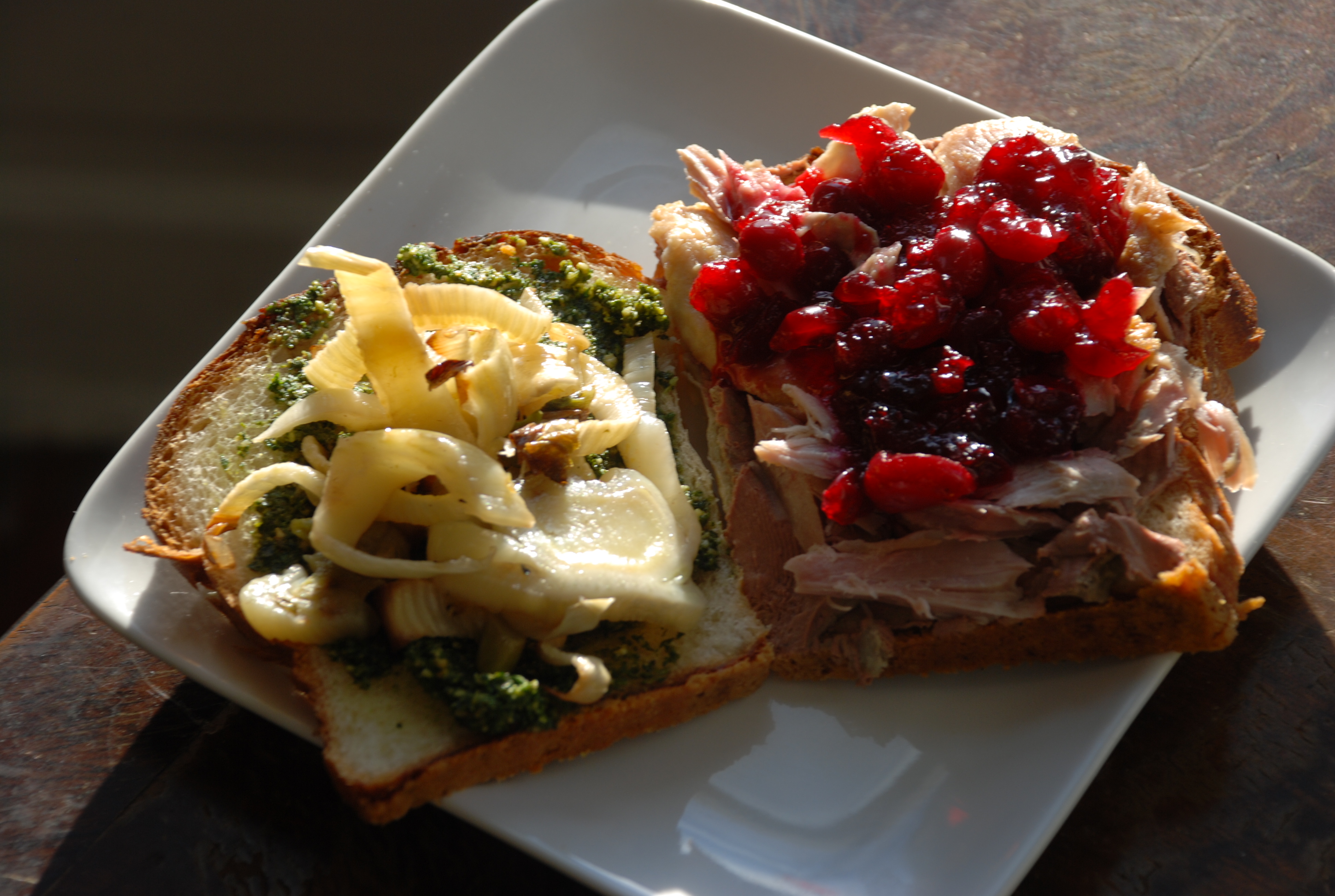 turkey sandwich from Thanksgiving leftovers
