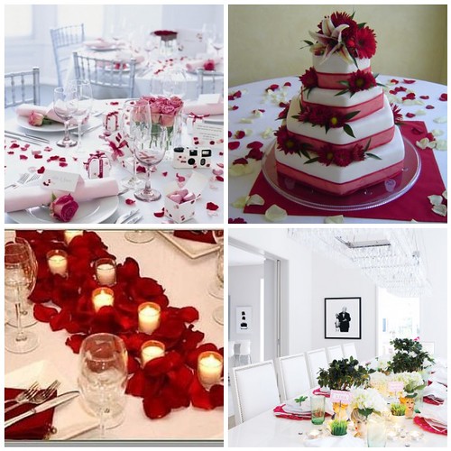 Bring drama to your wedding tables with rose petals
