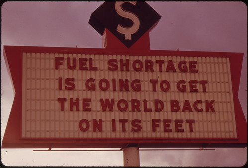 The Energy Crisis in the States of Oregon and Washington Resulted in Attempts at Humor by Businesses with Darkened Signs Such as This One in Vancouver, Washington 11/1973