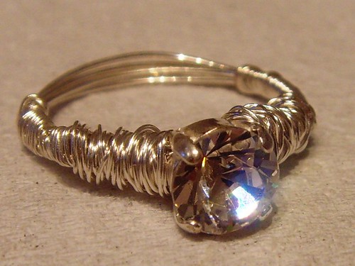 Handmade Cubic Zirconia ring by sheilakerr