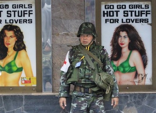 Thai army protect the sex industry. Bangkok April 2010