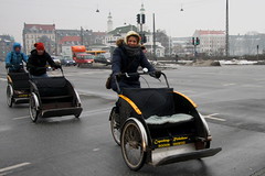 Bike Taxi Convoy with Smile - Cycling in Winter in Copenhagen