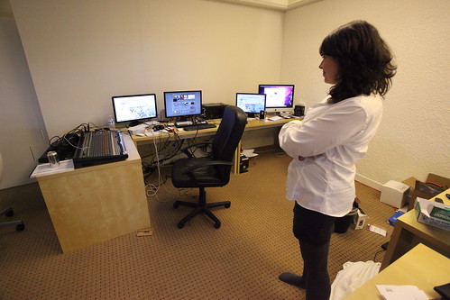 Sarah Lacy looks at TechCrunch TV equipment