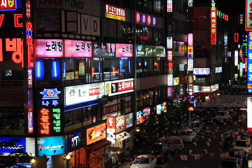 Korean night street