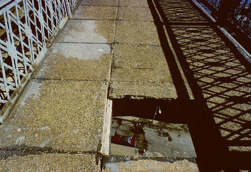 Hole in Manhattan Bridge walkway  (1980) by stevensiegel260