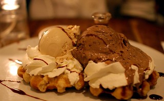 Ice cream & waffles thing from Max Brenner