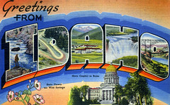 Idaho Large Letter Postcards
