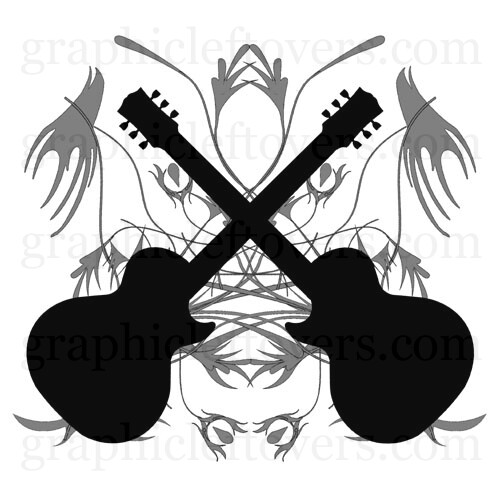 tribal guitar tattoo 
