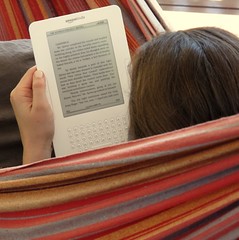 Reading my Kindle in the hammock