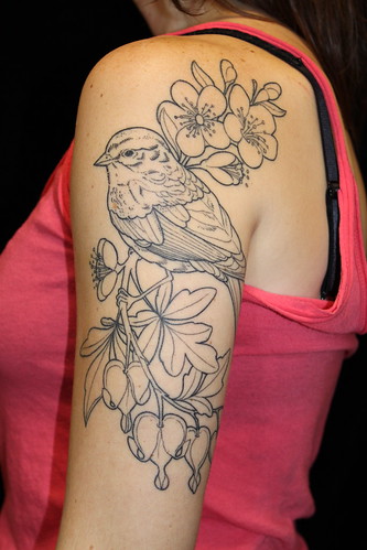 bird flower tattoos flower and bird tattoo love hearts butterflies flowers