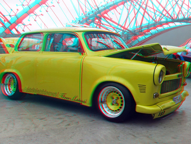 3D red cyan Anaglyph AMI Style 2011 Trabant 601 S Tuning