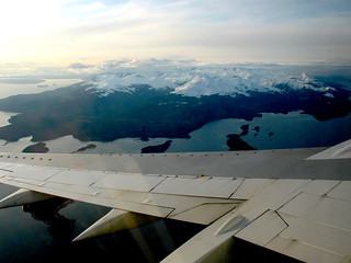 Airplane Wing Mountains Snow Water