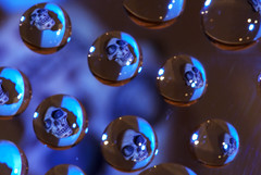 First experiment with reflecting an object in bubbles