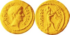 494/3 Aureus Octavian Aeneas bearing Anchises