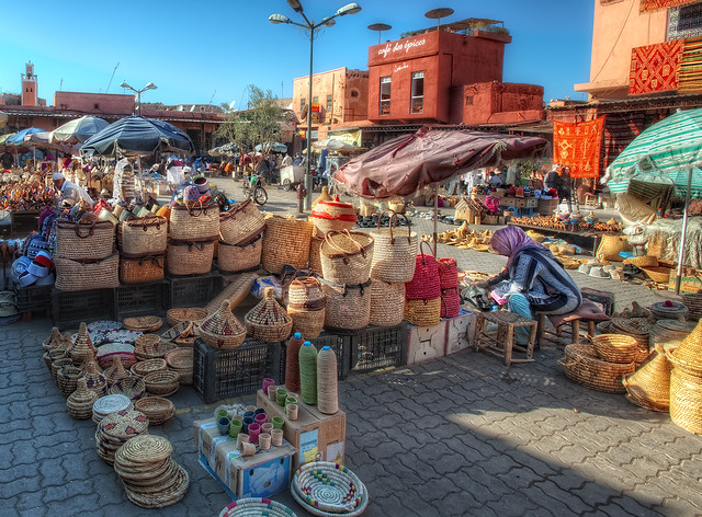 Spices Square – Plaza de las Especias, Marrakech, HDR