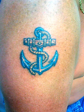 Anchor Tattoo on Blue Anchor Tattoo Blue Anchor Tattoo Custom Tattoo