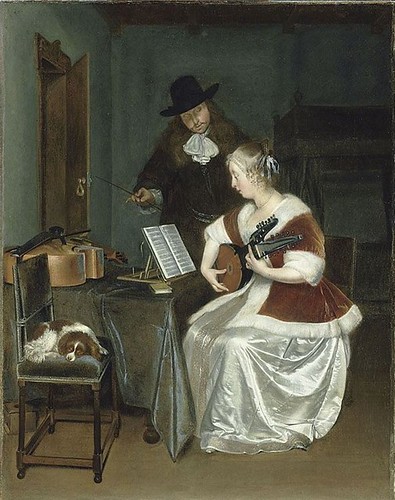 Gerard ter Borch, The Music Lesson. &nbsp;Around 1670