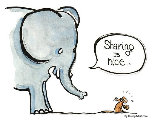 sharing with an elephant illustration