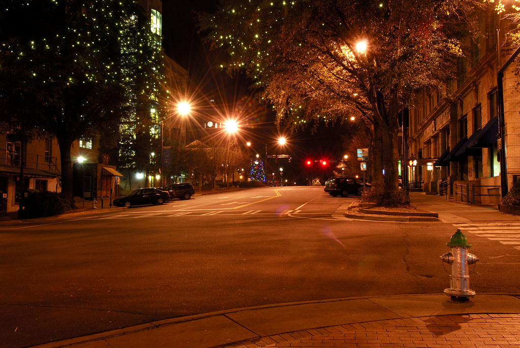 College Avenue Decorated for Christmas in Athens