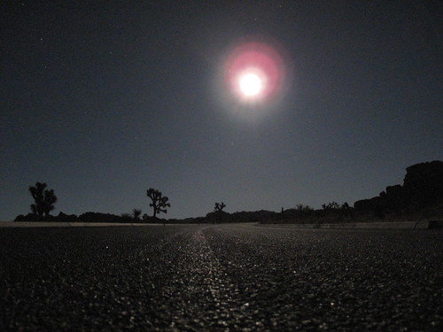 Moon risen, road clear