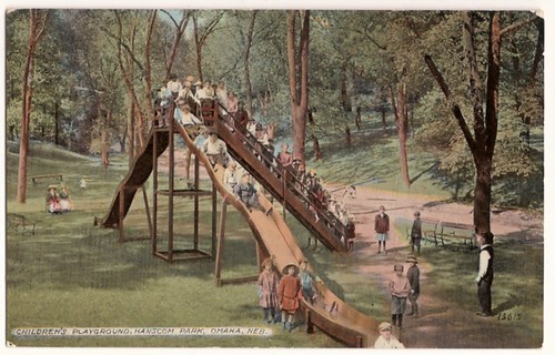 Vintage Postcard - Omaha, Nebraska - Children's Playground, Hanscom Park
