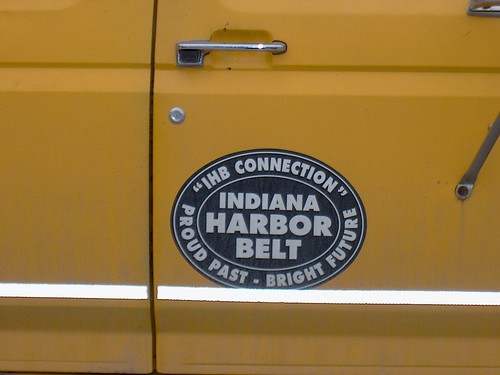 The Indiana Harbor Belt Railroad logo on the side of a Maintenance of way dept vechicle. Argo Yard. Summit Illinois. January 2007. by Eddie from Chicago