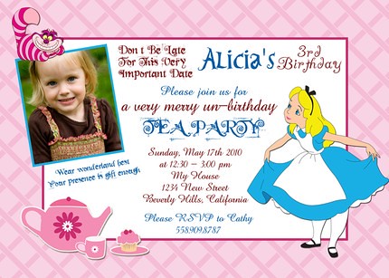 Farm Birthday Party on Alice In Wonderland Tea Party  Custom Photo Invitation   Flickr