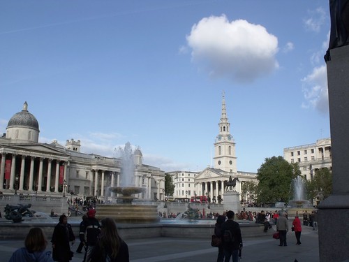 Fountains, National Gallery and Trafalgar Square, London