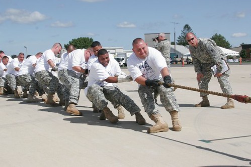 Delaware Guardsmen pull 100,000 lbs of C-130 during Special Olympics Plane Pull