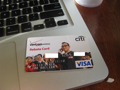 Verizon rebate debit card