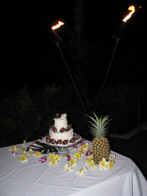 Our wedding cake ordered from Maui Wedding Cakes at the Lower Pond area of