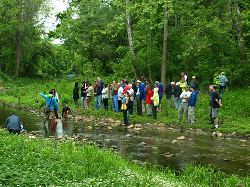 Image of Department of Environmental Protection staff leading a restoration walk at Booze Creek.