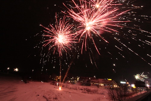 New Year's Eve Fireworks, Ivalo, Finland