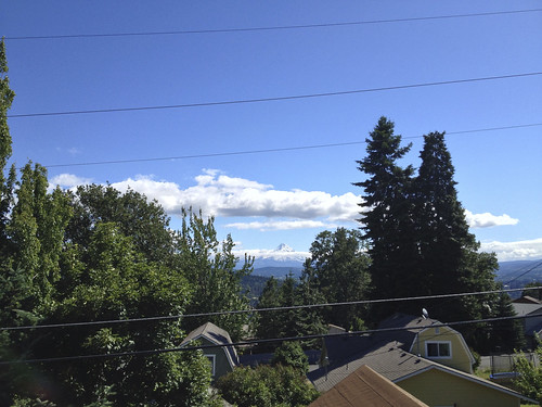View of Mount Hood from White Salmon, Washington across Columbia river