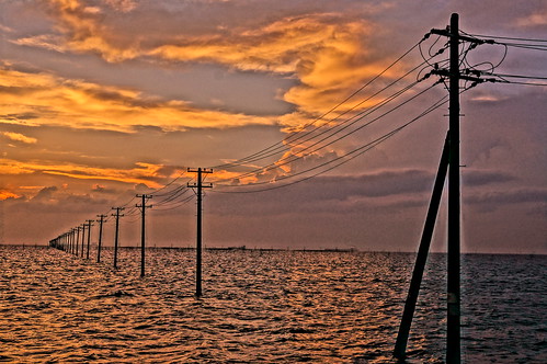 Picturize Hi utility poles into the sea 15