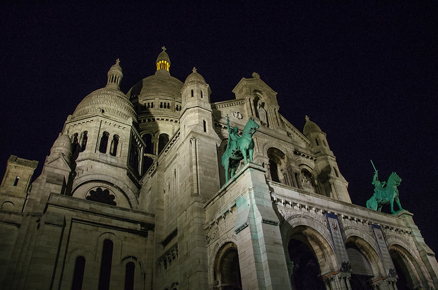The Sacré-Cœur Basilica at night, Paris