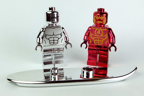 Lego Chrome Surfer & Chrome Human Torch Minifigs (Custom Bricks) by LaPetiteBrique.com