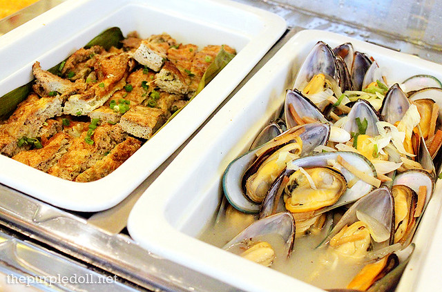 Entrees - Tortang Talong and Steamed Mussels in Ginger Broth
